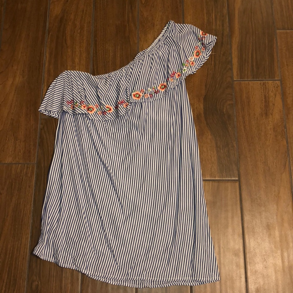 Stripped One shoulder dress